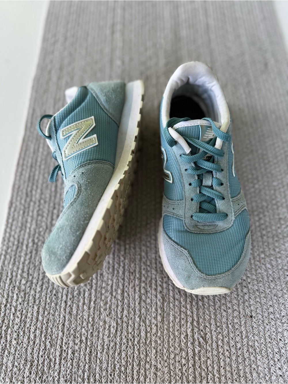New Balance 311 Light Blue Silver Suede Leather Size 8.5